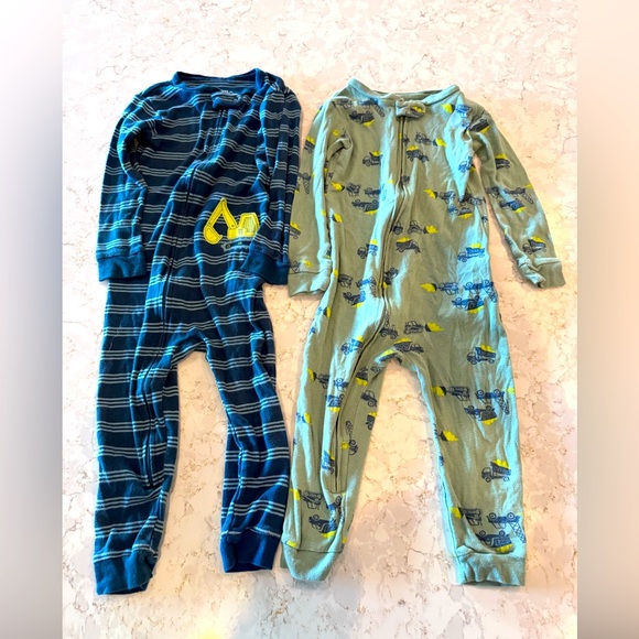 2T - simple joys by carters- Blue and Green Kids One Piece Pajamas - Picture 1 of 11